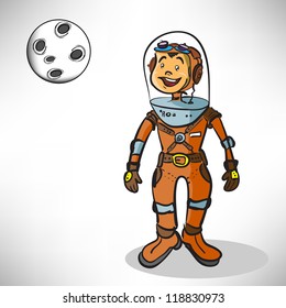 Cartoon boy astronaut