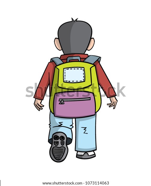 cartoon kid with backpack