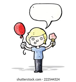 cartoon boy with balloon