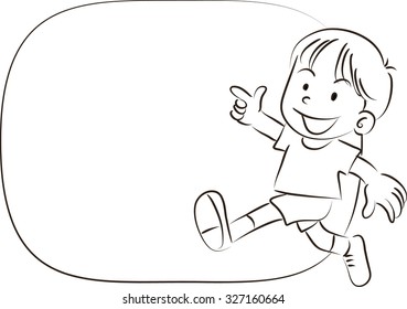 cartoon boy with blank speech bubble