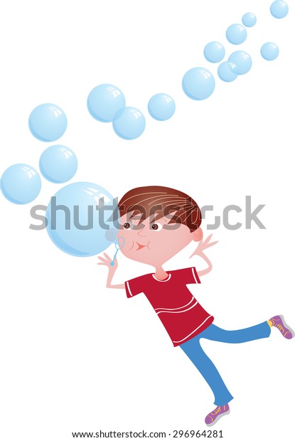 Download Cartoon Boy Blowing Bubbles Stock Vector (Royalty Free ...