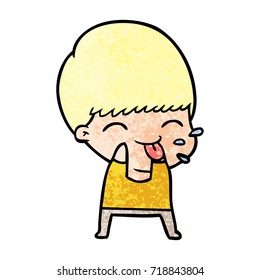 cartoon boy blowing raspberry