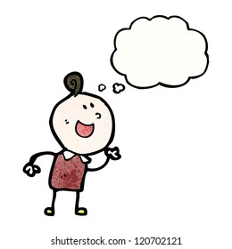 cartoon boy with brilliant idea