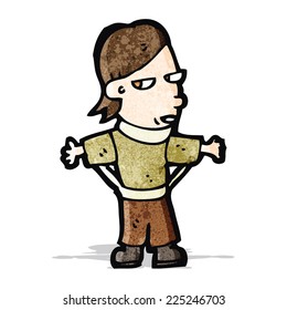 cartoon boy with broken arms