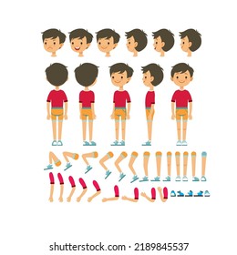 cartoon boy character and body parts