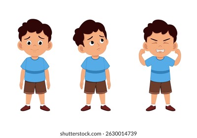 Cartoon Boy Character Vector, Cute Boy illustration Design