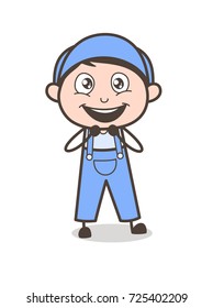 Cartoon Boy Cheerful Face Vector Illustration