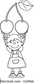 Cartoon boy with cherry