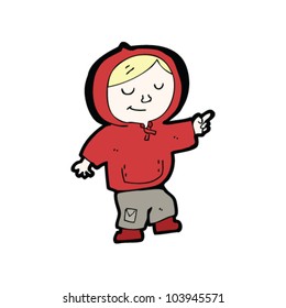 niño de caricatura con abrigo