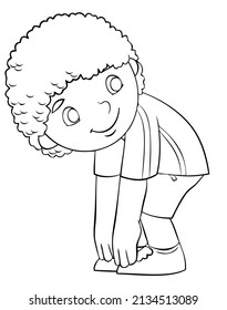 Cartoon boy for coloring page.