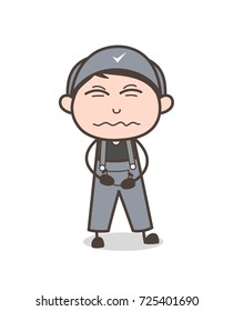 Cartoon Boy Confounded Face Vector Illustration