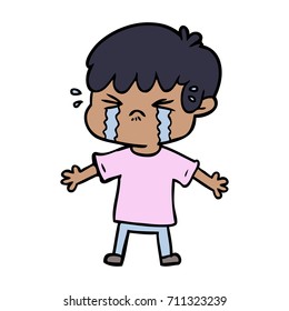 cartoon boy crying
