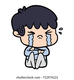 cartoon boy crying