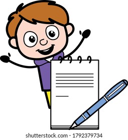 Cartoon Boy Diary Pen Stock Vector (Royalty Free) 1792379734 | Shutterstock