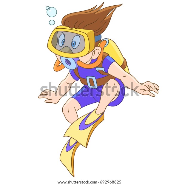 Cartoon Boy Diving Into Water Isolated Stock Vector (Royalty Free