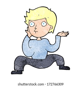 niño de caricatura haciendo baile loco