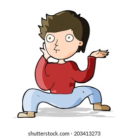 niño de caricatura haciendo baile loco