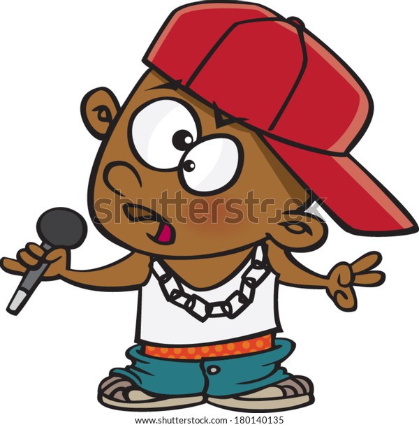 Cartoon Boy Dressed Rapper Stock Vector (Royalty Free) 180140135