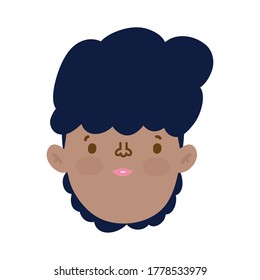 cartoon boy face character isolated design icon vector illustration