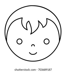 cartoon boy face icon