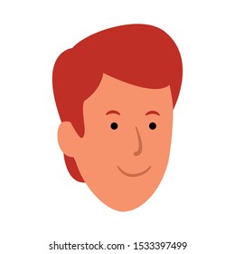 cartoon boy face icon over white background, colorful design. vector illustration