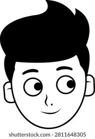 Cartoon boy face vector illustration