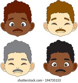 Cartoon Boy Faces vector illustration