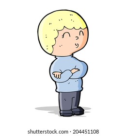 cartoon boy with folded arms