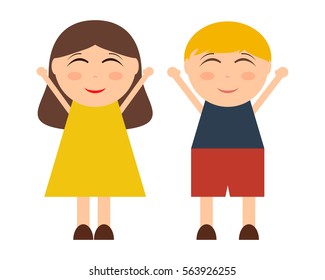 Cartoon Boy Girl Vector Stock Vector (Royalty Free) 573831517 ...