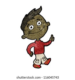 cartoon boy giving thumbs up sign