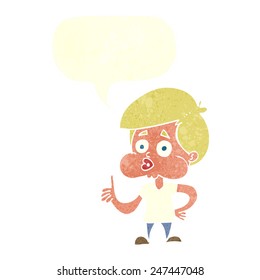 cartoon boy giving thumbs up with speech bubble