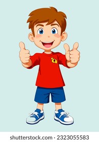 Cartoon boy giving you thumbs up
