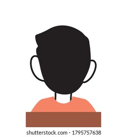 cartoon boy head from behind vector illustration design