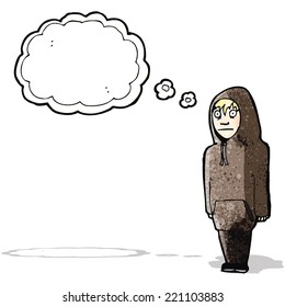 cartoon boy in hooded top