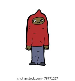cartoon boy in hooded top