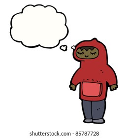 cartoon boy in hooded top
