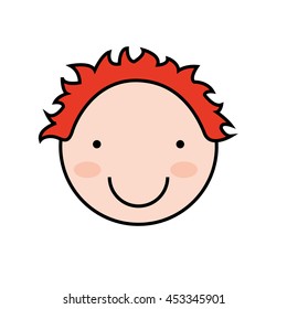 cartoon boy icon smiling fun, vector illustration