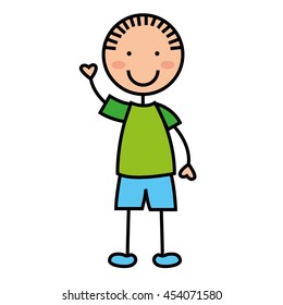 cartoon boy icon smiling fun, vector illustration