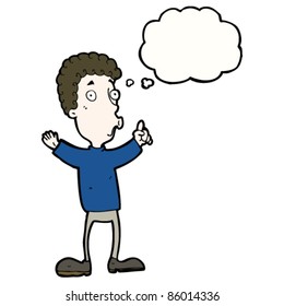 Cartoon-Junge mit Idee