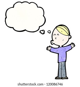 cartoon boy imagining
