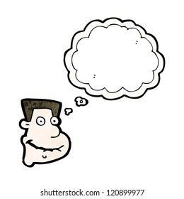 niño de caricatura imaginando algo