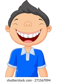 Cartoon boy laughing