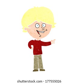 cartoon boy laughing and pointing