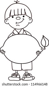 Cartoon boy with lemon