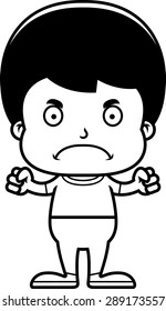 A cartoon boy looking angry.