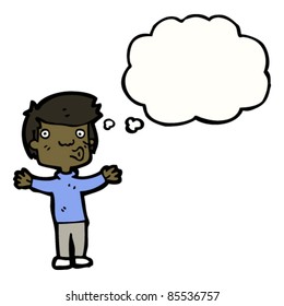 cartoon boy making expansive gesture
