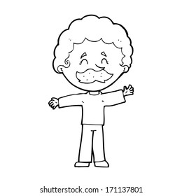 niño de caricatura con bigote