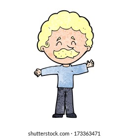 menino de desenho animado com bigode