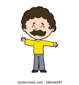 cartoon boy with mustache