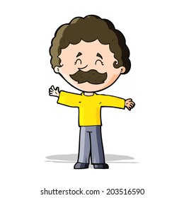 niño de caricatura con bigote